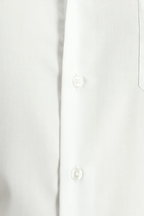 White Long Sleeve Regular Fit Cotton Shirt