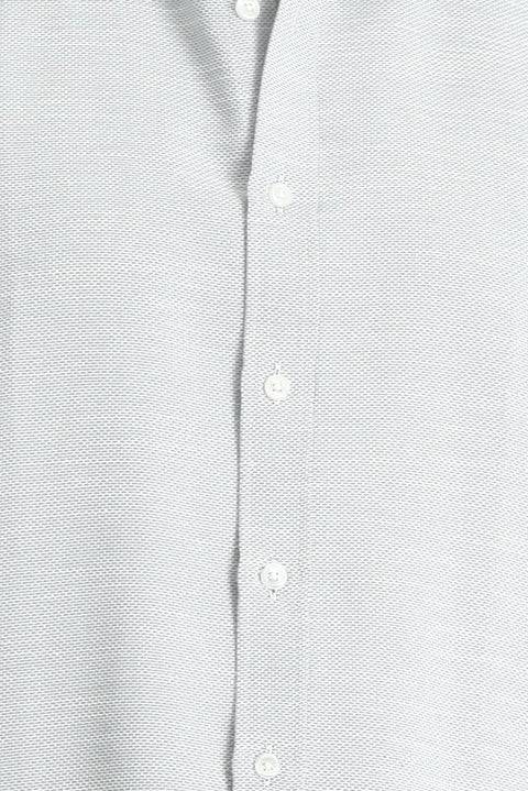 Siyah Kısa Kol Regular Fit Desenli Pamuklu Gömlek