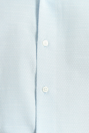 Açık Mavi Kısa Kol Regular Fit Desenli Pamuklu Gömlek