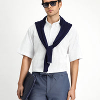 Açık Mavi Kısa Kol Regular Fit Düğmeli Yaka Pamuk Gömlek