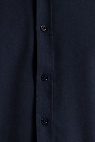  Koyu Lacivert Kısa Kol Regular Fit Spor Pamuklu Keten Karışımlı Gömlek