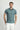 Koyu Mavi  Kısa Kol Slim Fit Dar Kesim Baskılı Pamuk Gömlek
