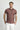  Koyu Bordo Kısa Kol Slim Fit Dar Kesim Baskılı Pamuk Gömlek