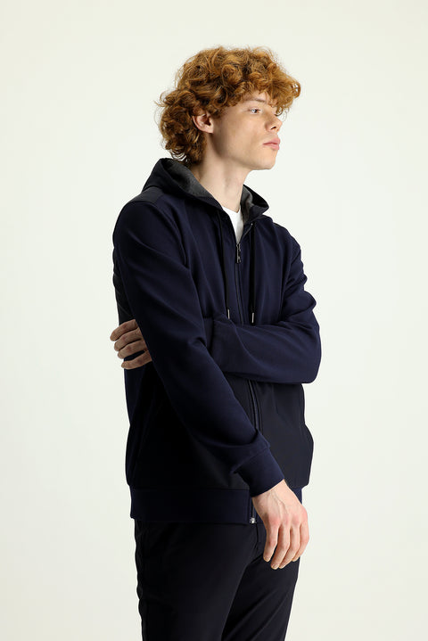 Koyu Lacivert Techno-Line Kapüşonlu Spor Mont
