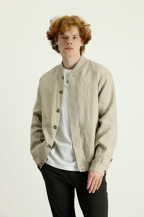 Orta Bej Ribanalı Spor Keten Mont