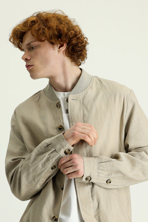 Orta Bej Ribanalı Spor Keten Mont