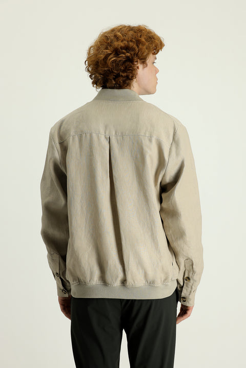 Orta Bej Ribanalı Spor Keten Mont