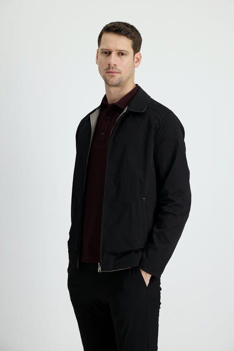 Siyah Mevsimlik Çift Taraflı Spor Mont