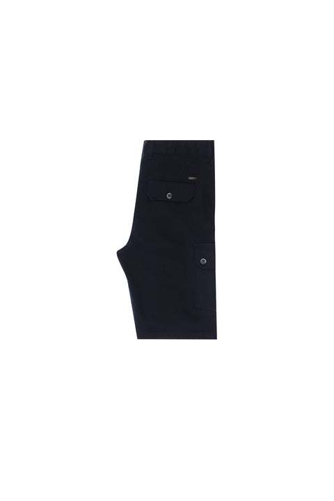 Koyu Lacivert Relaxed Fit Rahat Kesim Pamuklu Bermuda Şort