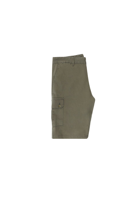 Light Khaki 6 Drop Regular Fit Cotton Bermuda Shorts