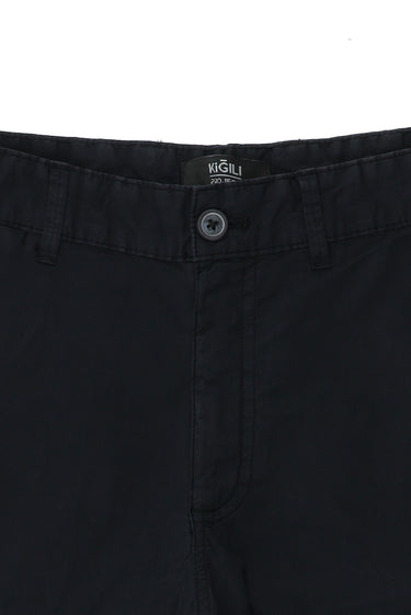 Koyu Lacivert 7 Drop Slim Fit Dar Kesim Pamuklu Bermuda Şort