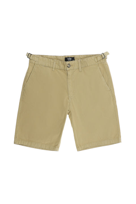 Medium Beige 7 Drop Slim Fit Cotton Bermuda Shorts