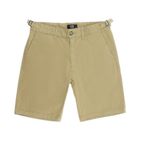 Orta Bej 7 Drop Slim Fit Dar Kesim Pamuklu Bermuda Şort