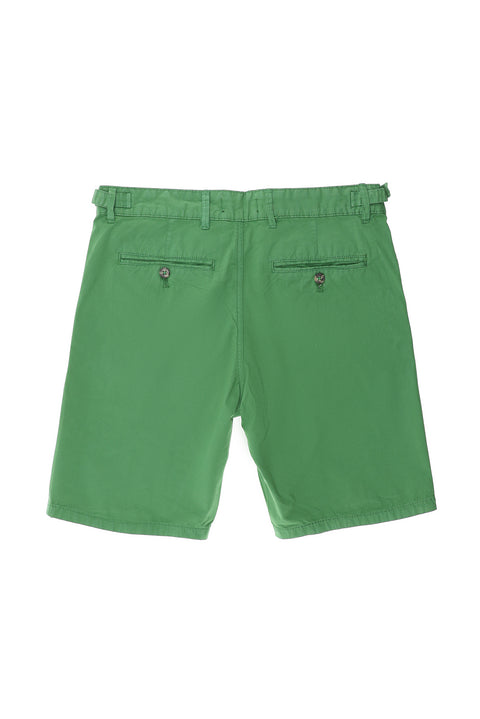 Çimen Yeşili 7 Drop Slim Fit Dar Kesim Pamuklu Bermuda Şort