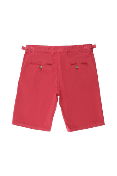 Mercan Kırmızı Slim Fit Dar Kesim Pamuklu Bermuda Şort