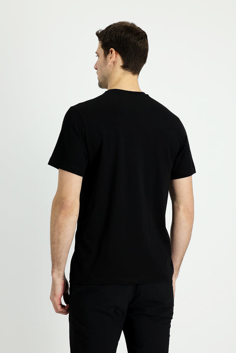 Siyah Bisiklet Yaka Regular Fit Süprem Pamuk Tişört