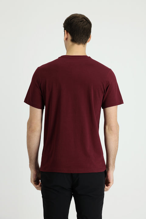 Dark Burgundy Crew Neck Regular Fit Supreme Cotton T-Shirt