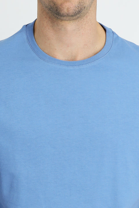 Koyu Havacı Bisiklet Yaka Oversize Süprem Pamuk Tişört