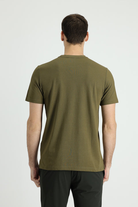 Nefti Bisiklet Yaka Regular Fit Desenli Pamuklu Tişört