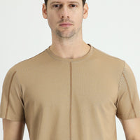 Orta Vizon Bisiklet Yaka Regular Fit Desenli Pamuklu Tişört