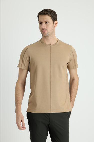 Orta Vizon Bisiklet Yaka Regular Fit Desenli Pamuklu Tişört