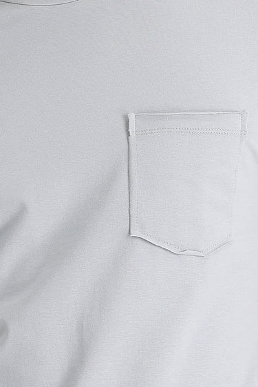 Orta Gri Bisiklet Yaka Slim Fit Dar Kesim Tişört