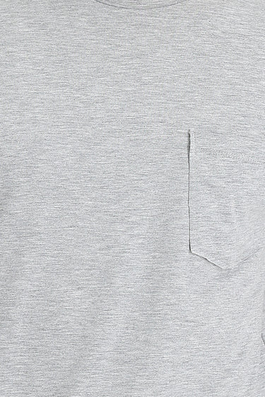 Orta Gri Melanj Bisiklet Yaka Slim Fit Dar Kesim Tişört