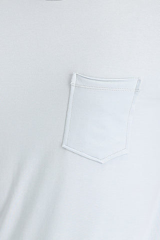  Açık Mavi Bisiklet Yaka Slim Fit Dar Kesim Tişört