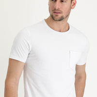 Beyaz Bisiklet Yaka Slim Fit Dar Kesim Tişört