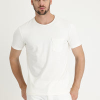 Ekru Bisiklet Yaka Slim Fit Dar Kesim Tişört