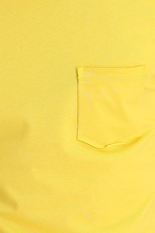  Koyu Sarı Bisiklet Yaka Slim Fit Dar Kesim Tişört
