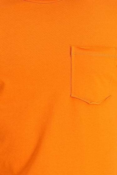 Orta Turuncu Bisiklet Yaka Slim Fit Dar Kesim Tişört
