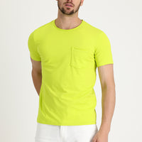 Fıstık Yeşili Bisiklet Yaka Slim Fit Dar Kesim Tişört