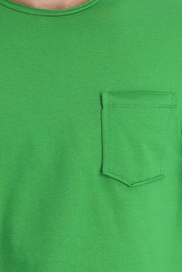 Çimen Yeşili Bisiklet Yaka Slim Fit Dar Kesim Tişört