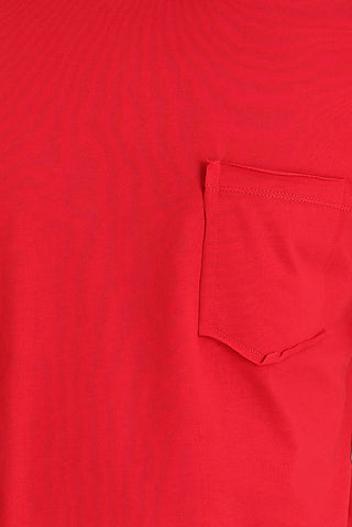  Bayrak Kırmızı Bisiklet Yaka Slim Fit Dar Kesim Tişört