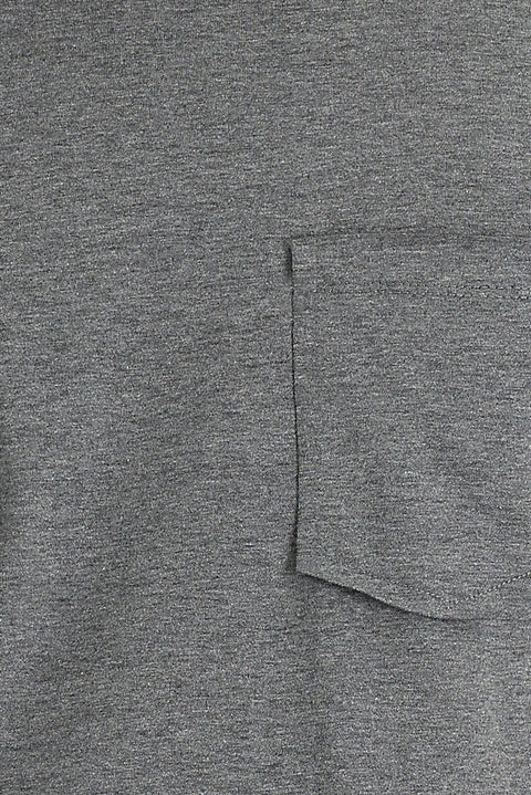 Koyu Antrasit Bisiklet Yaka Slim Fit Dar Kesim Tişört