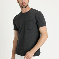 Koyu Antrasit Melanj Bisiklet Yaka Slim Fit Dar Kesim Tişört