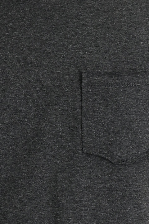 Koyu Antrasit Melanj Bisiklet Yaka Slim Fit Dar Kesim Tişört