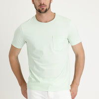 Su Yeşili Bisiklet Yaka Slim Fit Dar Kesim Tişört