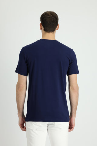  Lacivert Bisiklet Yaka Slim Fit Dar Kesim Süprem Tişört