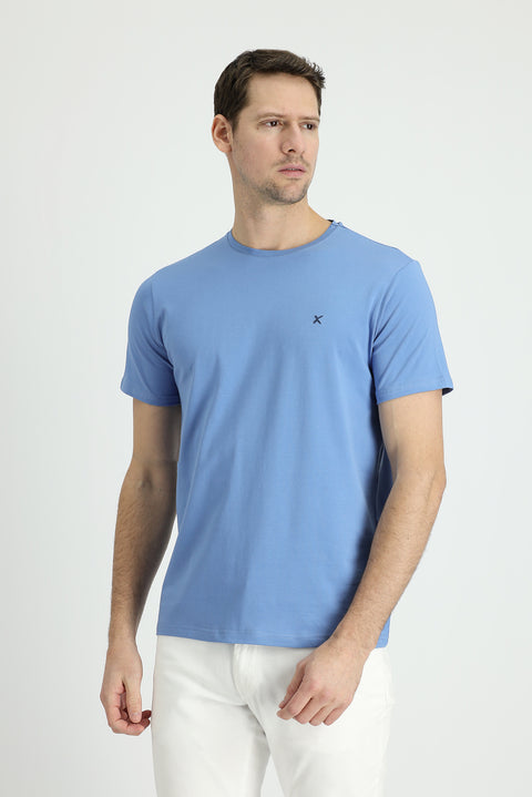 Koyu Havacı Bisiklet Yaka Slim Fit Dar Kesim Süprem Tişört