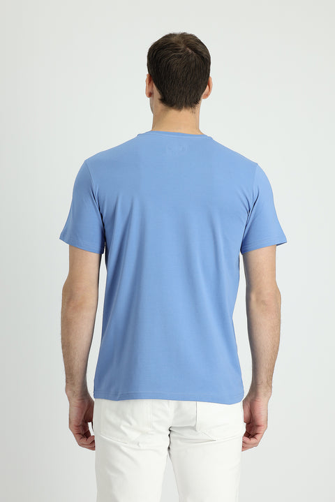 Koyu Havacı Bisiklet Yaka Slim Fit Dar Kesim Süprem Tişört