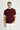 Koyu Bordo Bisiklet Yaka Slim Fit Dar Kesim Süprem Tişört Pamuklu