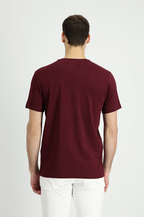 Dark Burgundy Crew Neck Slim Fit Supreme T-Shirt