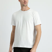 Beyaz Bisiklet Yaka Slim Fit Dar Kesim Nakışlı Pamuklu Süprem Tişört