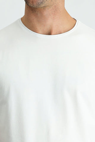  Beyaz Bisiklet Yaka Slim Fit Dar Kesim Nakışlı Pamuklu Süprem Tişört