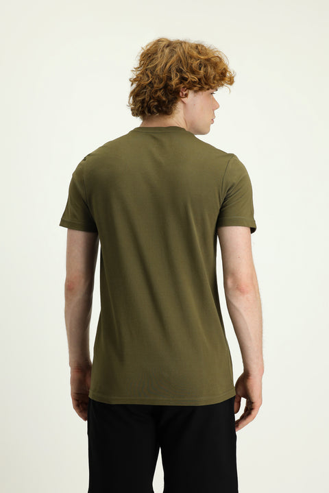 Nefti Bisiklet Yaka Slim Fit Dar Kesim Baskılı Pamuklu Tişört