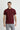 Koyu Bordo Polo Yaka Regular Fit Nakışlı Pamuk Tişört
