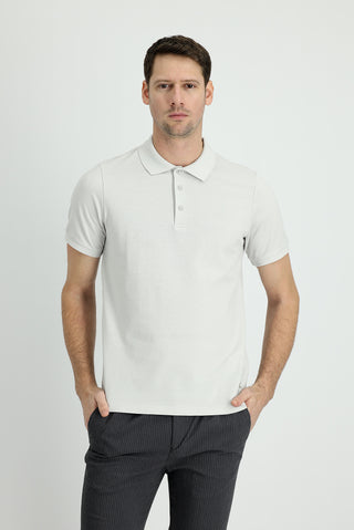  Taş Polo Yaka Regular Fit Nakışlı Pamuk Tişört