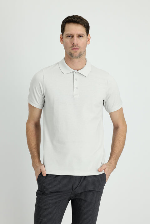 Taş Polo Yaka Regular Fit Nakışlı Pamuk Tişört